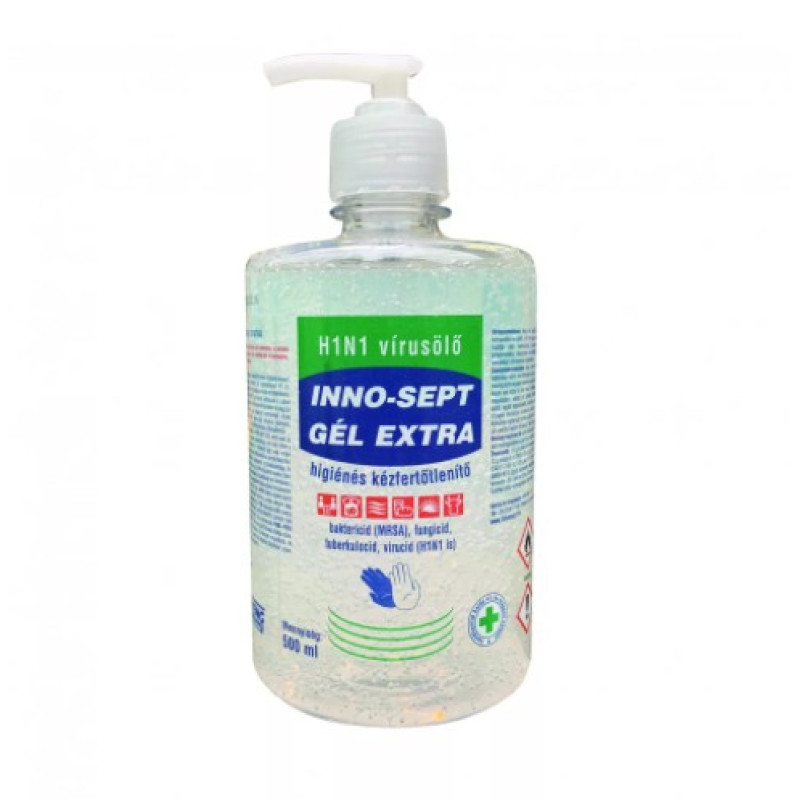 INNO-SEPT GÉL EXTRA HIGIÉNÉS KÉZFERTŐTLENÍTŐ PUMPÁS 0,5L