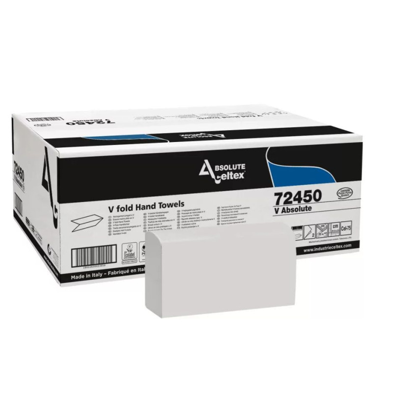 CELTEX ABSOLUTE HAJTOGATOTT KÉZTÖRLŐ RECY, 2 RÉTEG, 21,5X21CM, 20X250LAP/KARTON