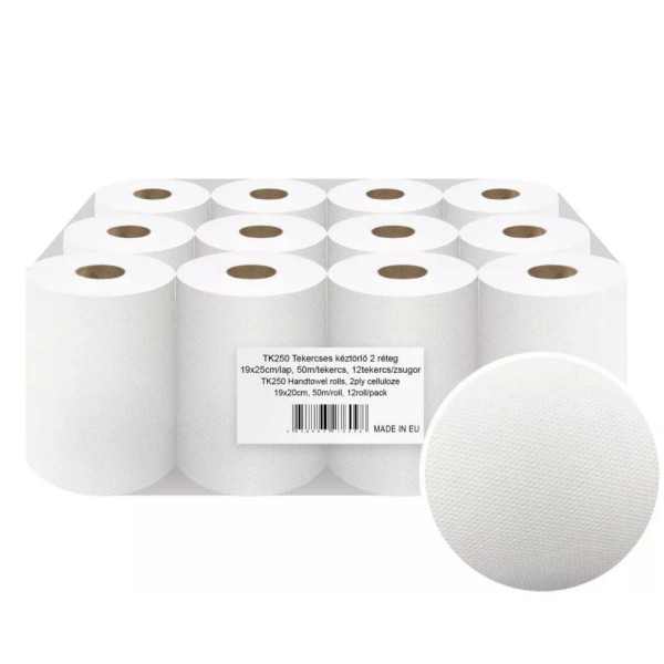  MINI TEKERCSES KÉZTÖRLŐ 2 RÉTEG 50M CELLULÓZ 12 TEKERCS/ZSUGOR