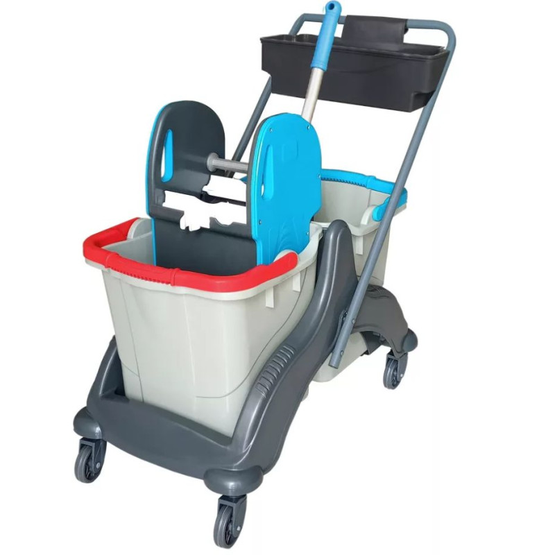 TAKARÍTÓKOCSI, MŰANYAG VÁZAS, 2X25 LITERES VÖDÖRREL, ECO