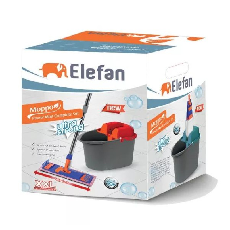 MOPPO LAPOSFELMOSÓ SZETT, 40 CM MIKROSZÁLAS FELMOSÓFEJJEL, NYÉLLEL, ÉS PRÉSES VÖDÖRREL