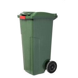 Kültéri hulladékgyűjtő 120 L, pedállal és kerékkel