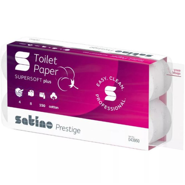 SATINO WEPA PRESTIGE TOALETTPAPÍR, 4 RÉTEGŰ, 150 LAPOS, 8 TEKERCS/CSOMAG, 8 CSOMAG/ZSÁK