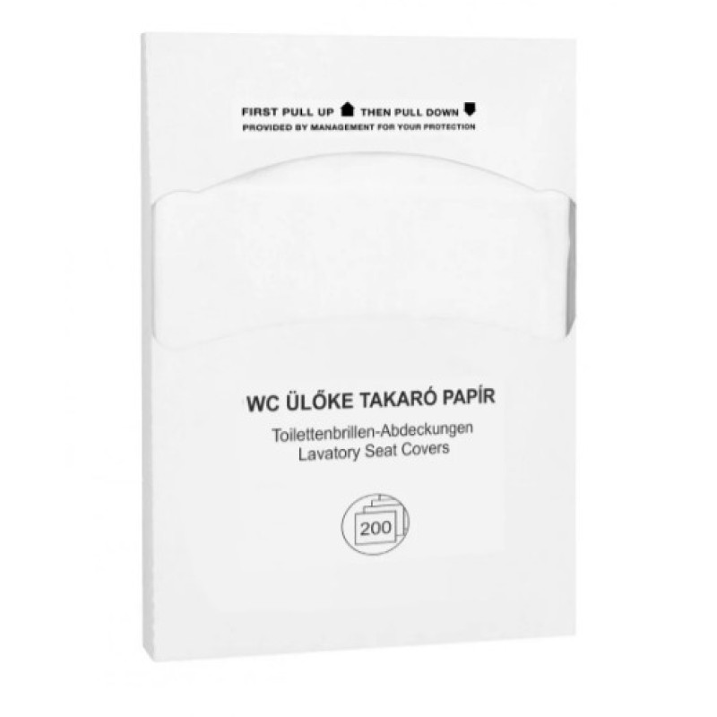 WC ÜLŐKE TAKARÓ PAPÍR, HIGIÉNIKUS ALÁTÉT 200 DB-OS, 10 CSOMAG/KARTON
